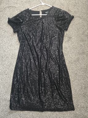 DKNY Black Sequin Mini Dress